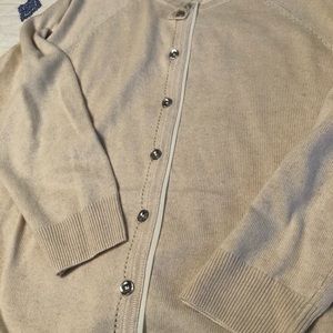 H by Halston silk and cashmere button down cardigan